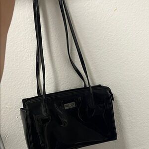 Elegant Black Patent Leather Shoulder Bag